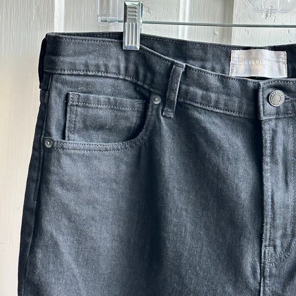 Everlane The Way High Jean Straight Leg Raw Hem in Black - Picture 4 of 8